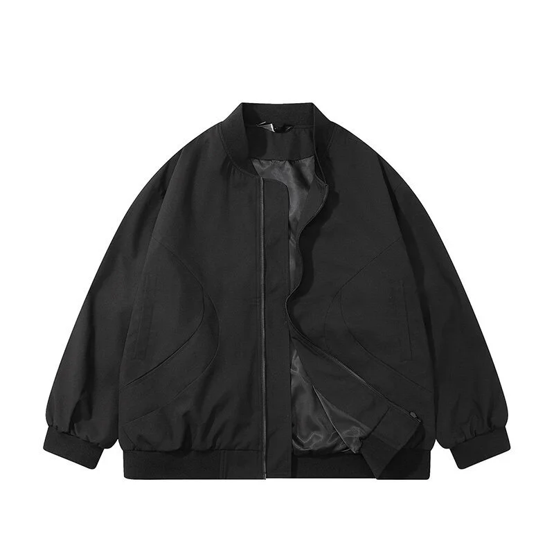 Autumn Winter New Mens American Style Short Casual Loose Minimalist Versatile Bomber Jacket Thickened Padded Outerwear - Image 5