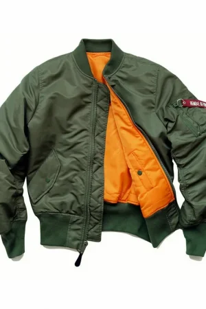 American Style Thickened Baseball Uniform Autumn Winter Army Green MA-1 Bomber Jacket Plus Size Stand Collar Work Jacket For Men