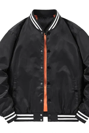 2026 Spring/Summer New Style Fashion Single-Piece Buttoned Casual Pilot Jacket Style Baseball Jacket Loose Solid Color Coat